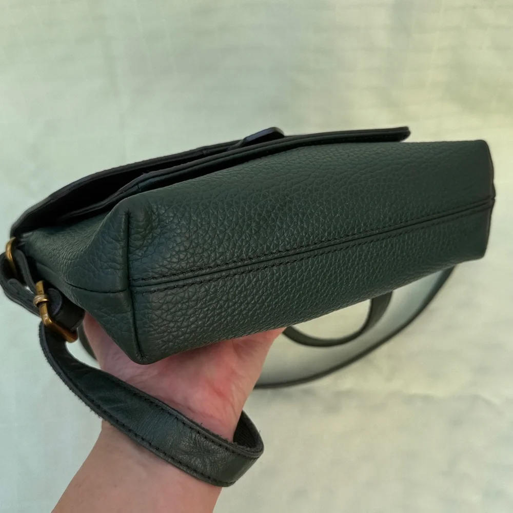 Fossil Teal Green Leather Crossbody Bag